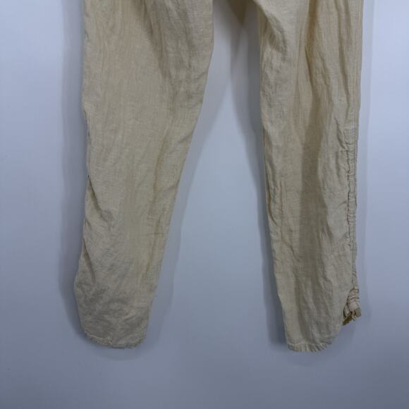 Toad & Co Lina Linen Pants Size Large Ivory Beige Pull on 32" Inseam - Picture 8 of 16